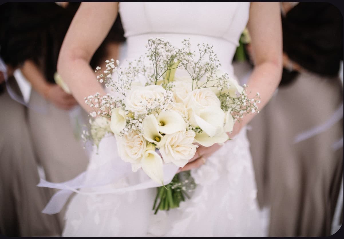 Wedding floral arrangement by Larkspur & Lilly